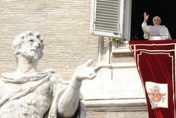 Pope Benedict in the Vatican in 2013, days before his resignation took effect.