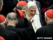Pope Benedict XVI meets cardinals