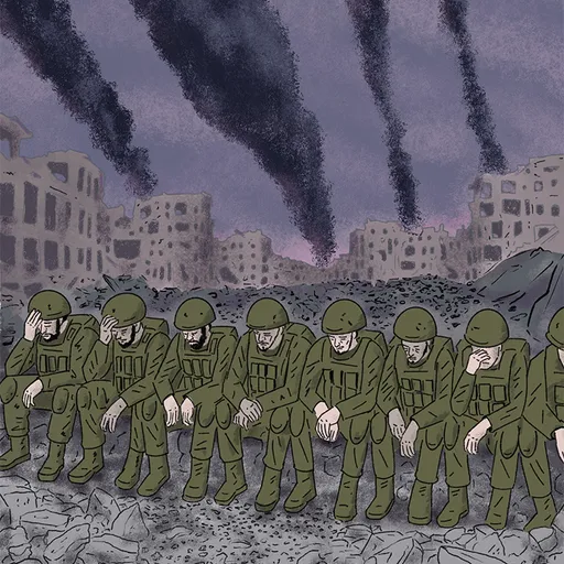 Illustration of Israeli soldiers in Gaza